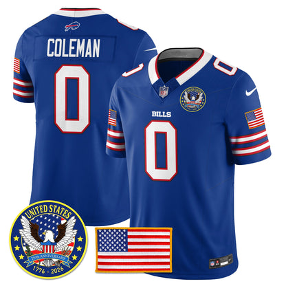 BUF "United States 250th Anniversary Patch" Vapor Limited Jersey - All Stitched