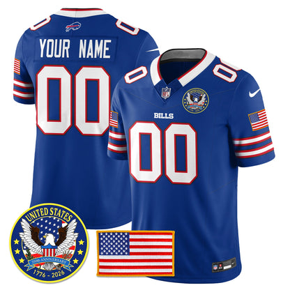 BUF "United States 250th Anniversary Patch" Vapor Limited Jersey - All Stitched