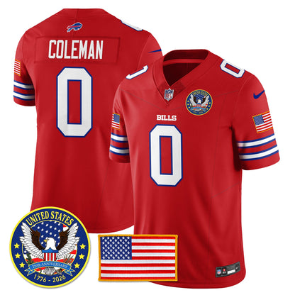 BUF "United States 250th Anniversary Patch" Vapor Limited Jersey - All Stitched