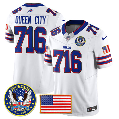 BUF "United States 250th Anniversary Patch" Vapor Limited Jersey - All Stitched