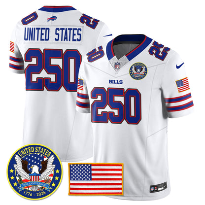 BUF "United States 250th Anniversary Patch" Vapor Limited Jersey - All Stitched