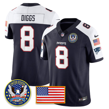 NE "United States 250th Anniversary Patch" Vapor Limited Jersey - All Stitched