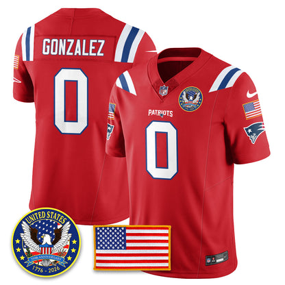 NE "United States 250th Anniversary Patch" Vapor Limited Jersey - All Stitched