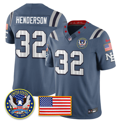 NE "United States 250th Anniversary Patch" Vapor Limited Jersey - All Stitched