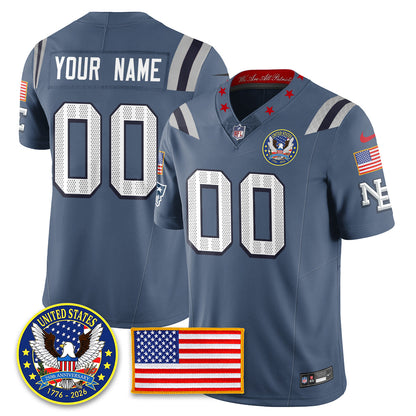 NE "United States 250th Anniversary Patch" Vapor Limited Jersey - All Stitched
