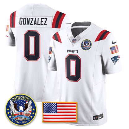 NE "United States 250th Anniversary Patch" Vapor Limited Jersey - All Stitched
