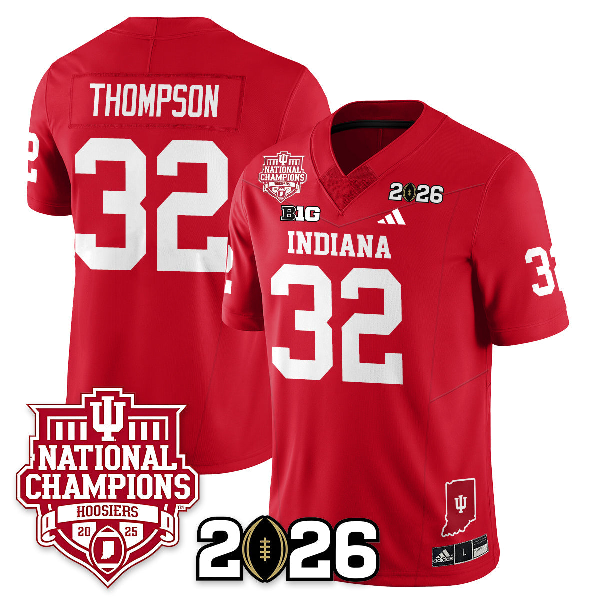 Indiana H Vapor Limited Football Jersey - 2025 National Champions - All Stitched