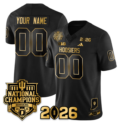 Custom Indiana H Vapor Limited Football Gold Jersey - 2025 National Champions - All Stitched