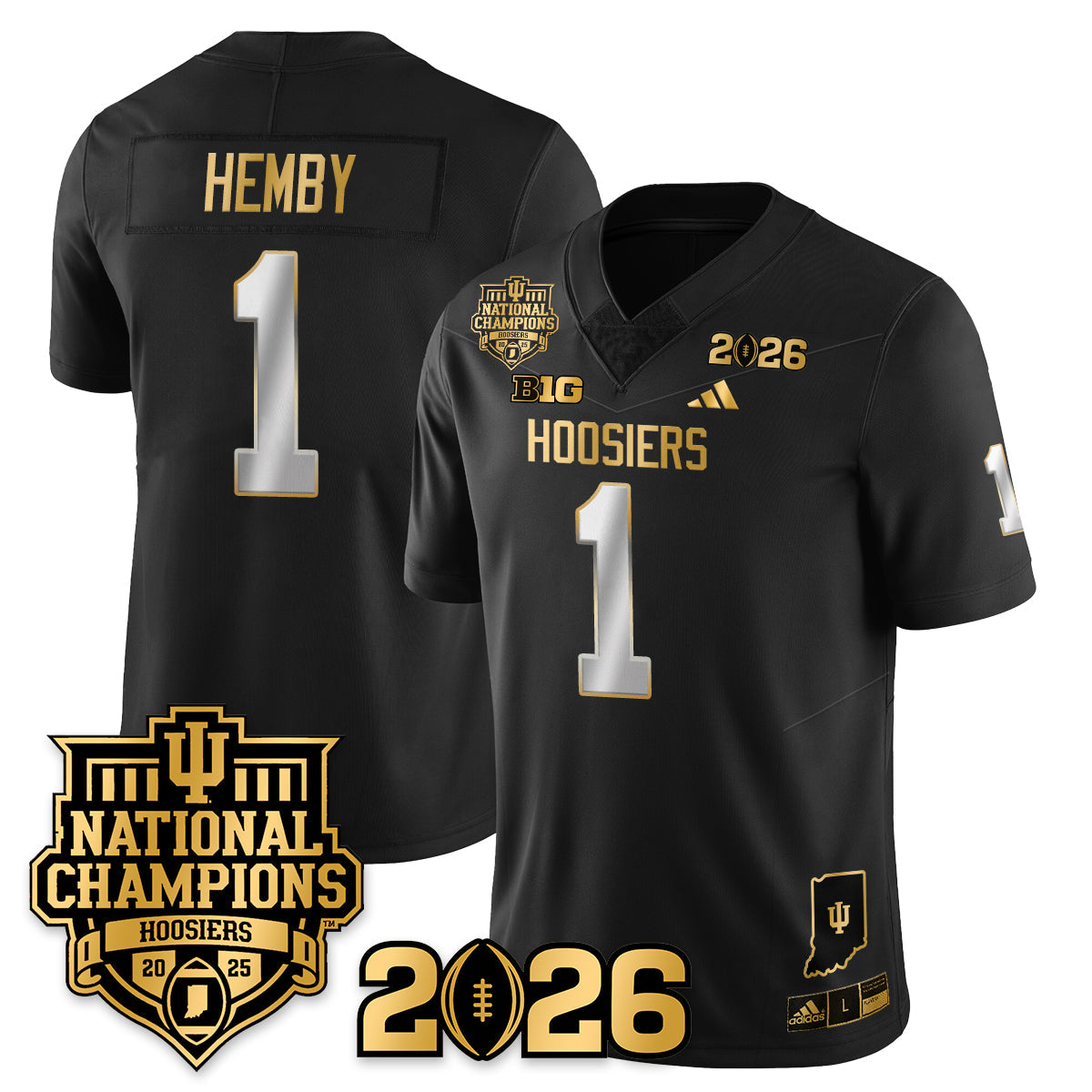 Indiana H Vapor Limited Football Gold Jersey - 2025 National Champions - All Stitched