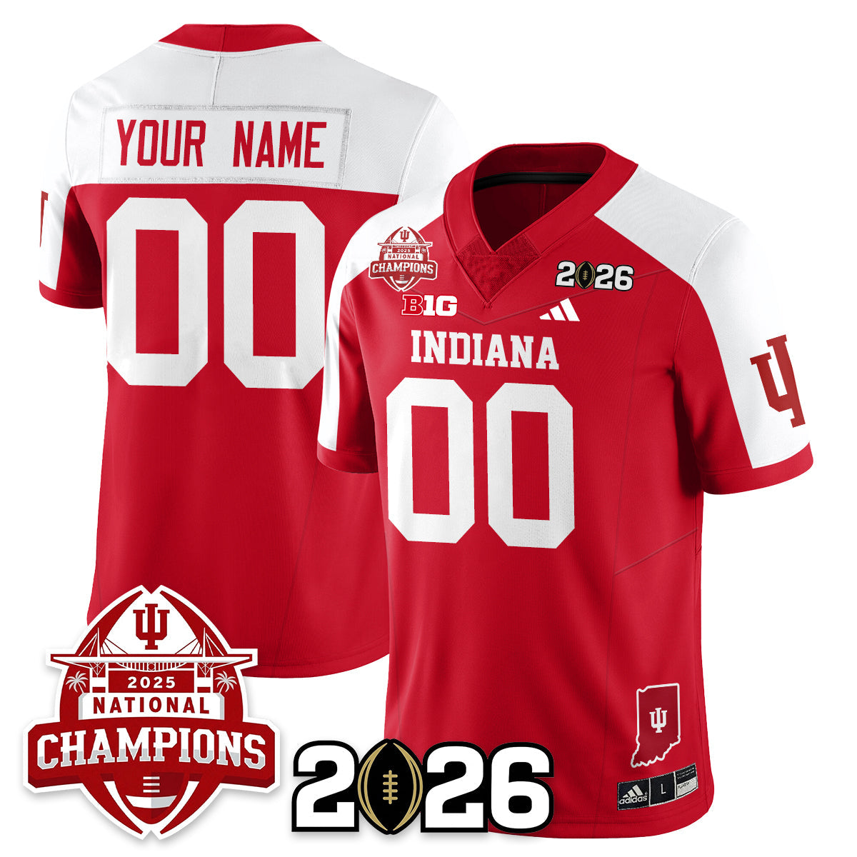Custom Indiana H Vapor Limited Football Jersey V2 - 2025 National Champions - All Stitched