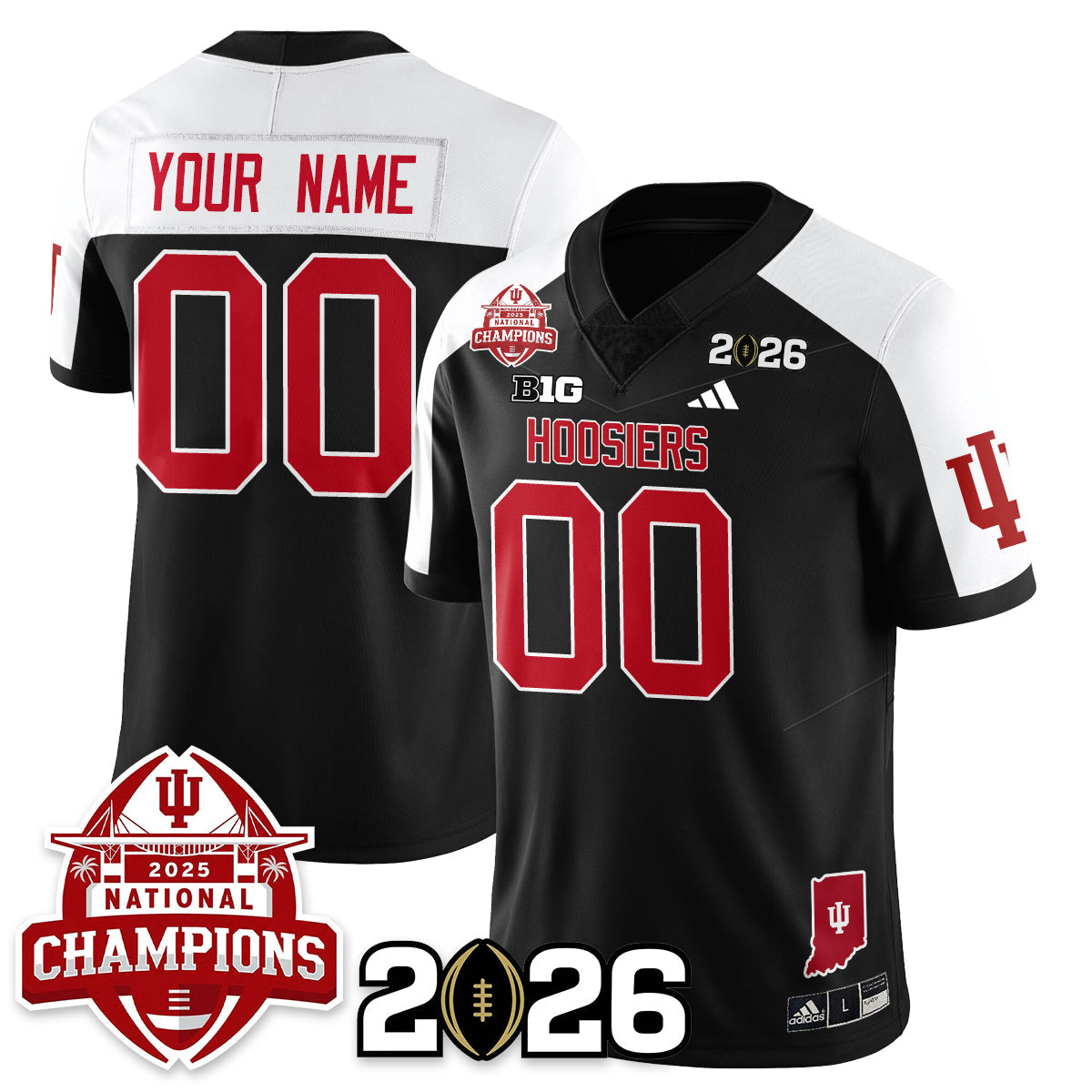 Custom Indiana H Vapor Limited Football Jersey V2 - 2025 National Champions - All Stitched
