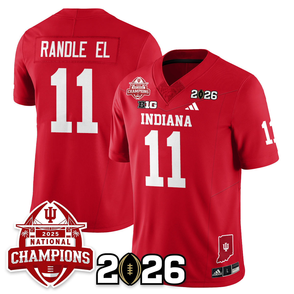Indiana H Vapor Limited Football Jersey V2 - 2025 National Champions - All Stitched