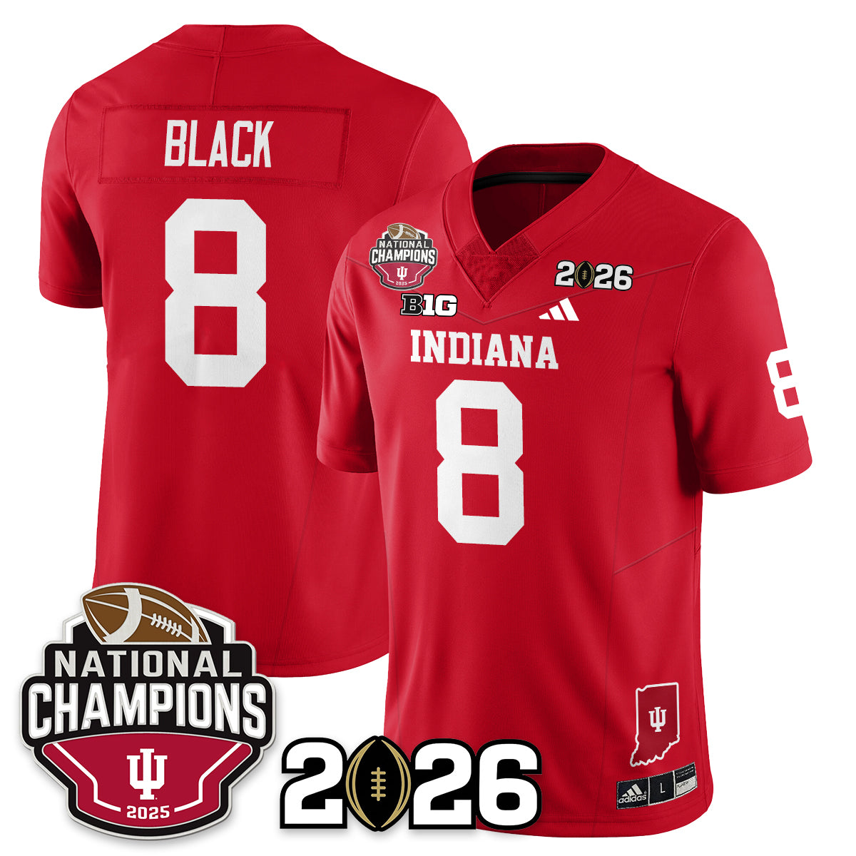 Indiana H Vapor Limited Football Jersey V3 - 2025 National Champions - All Stitched