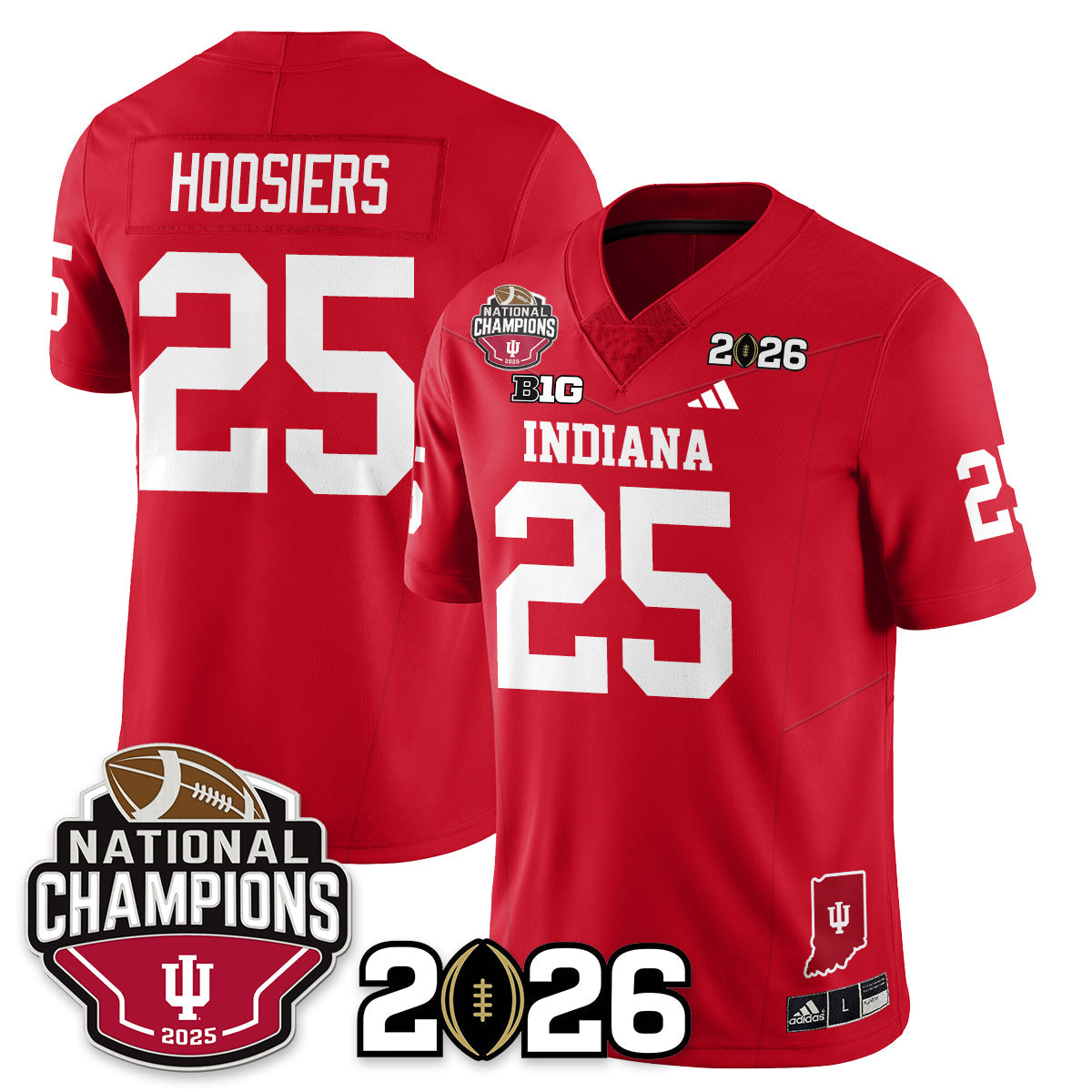 Indiana H Vapor Limited Football Jersey V3 - 2025 National Champions - All Stitched
