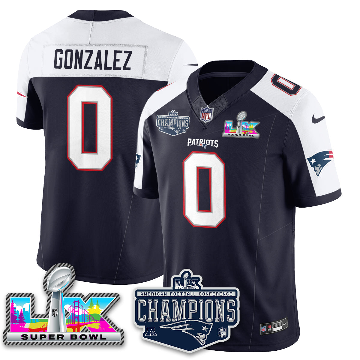 NE 2025 AFC Champions Vapor Limited Jersey - All Stitched