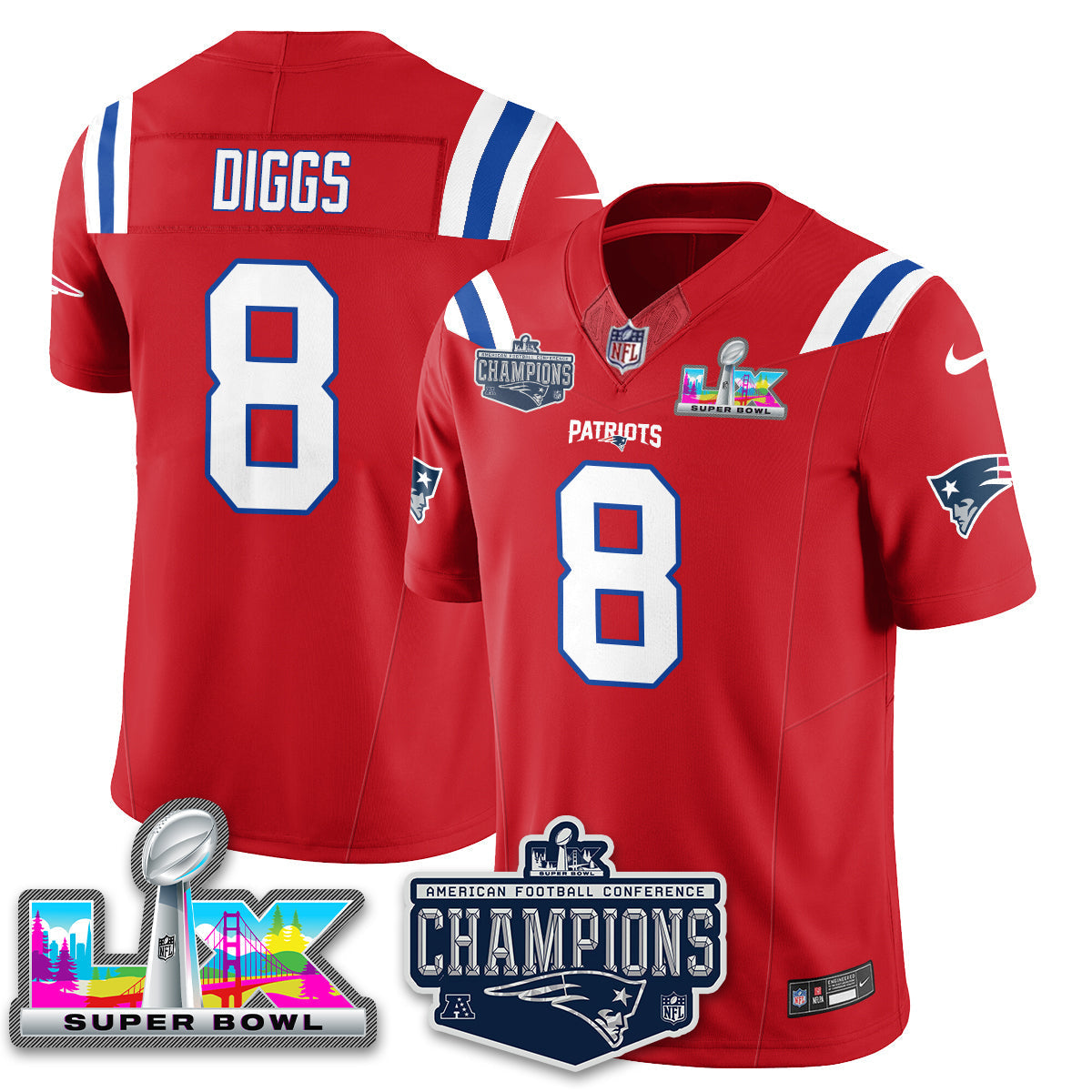 NE 2025 AFC Champions Vapor Limited Jersey - All Stitched
