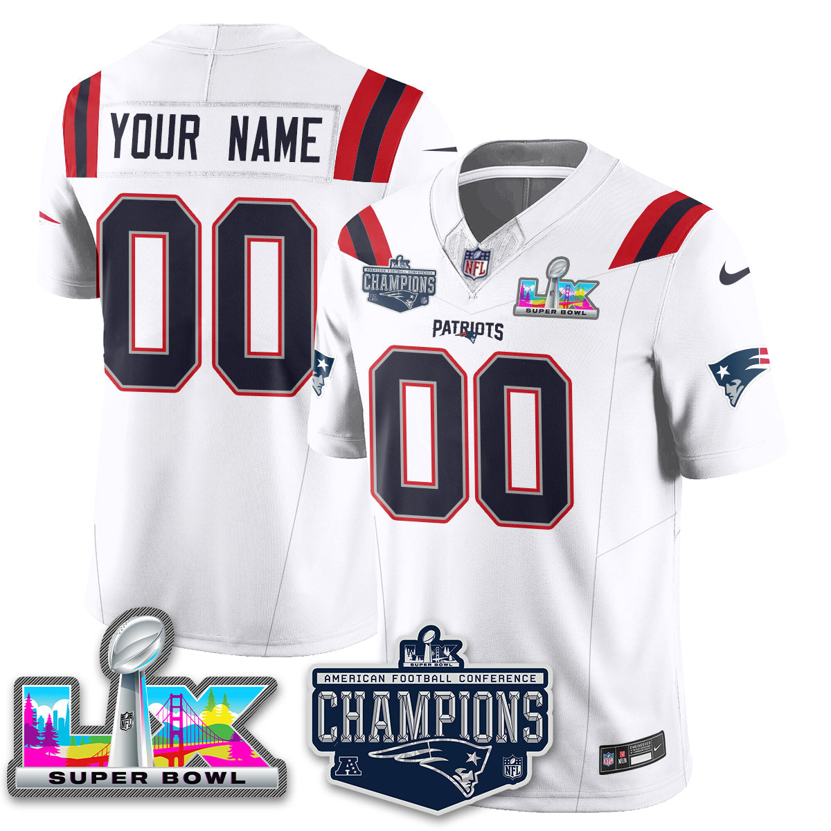 NE 2025 AFC Champions Vapor Limited Jersey - All Stitched