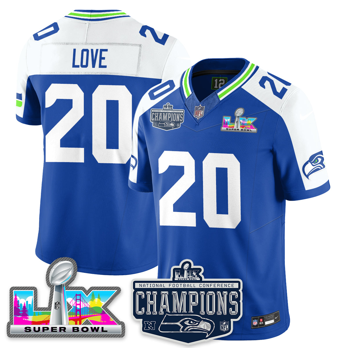 SEA 2025 NFC Champions Vapor Limited Jersey - All Stitched