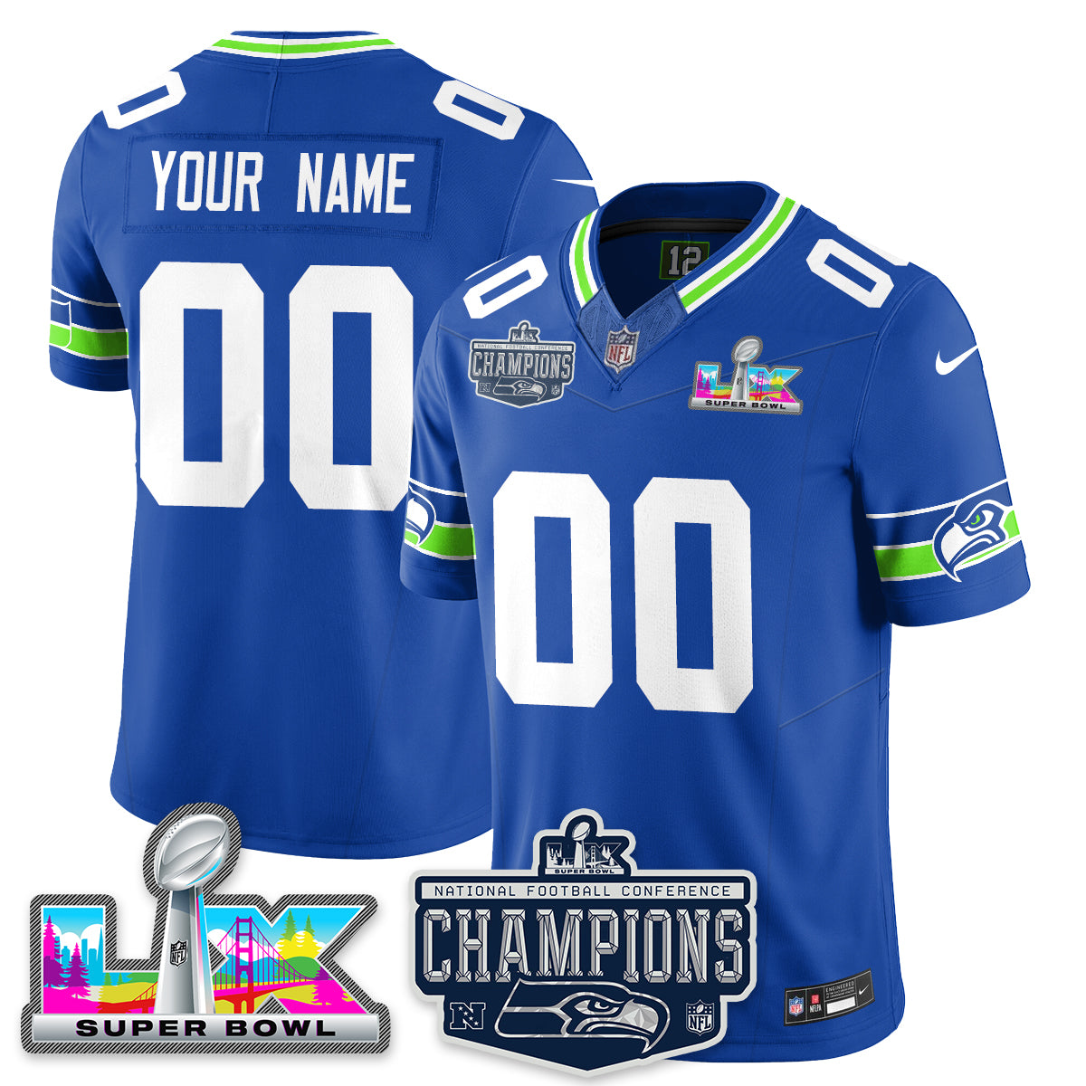 SEA 2025 NFC Champions Vapor Limited Jersey - All Stitched