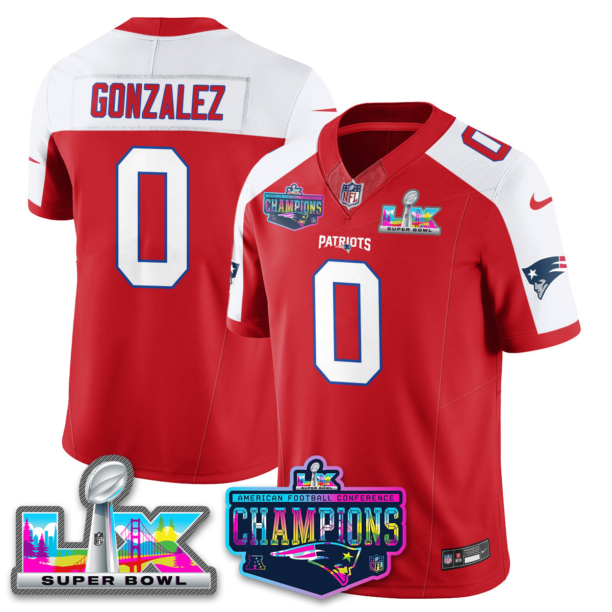 NE 2025 Vapor Jersey - AFC Champions Limited Patch - All Stitched