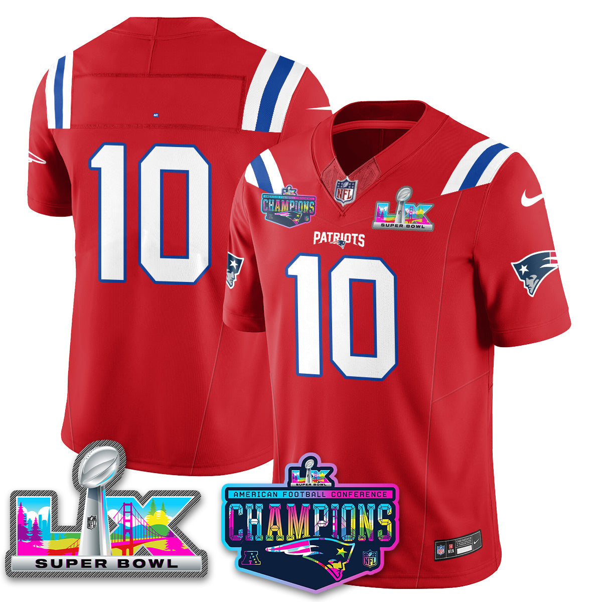 NE 2025 Vapor Jersey - AFC Champions Limited Patch - All Stitched