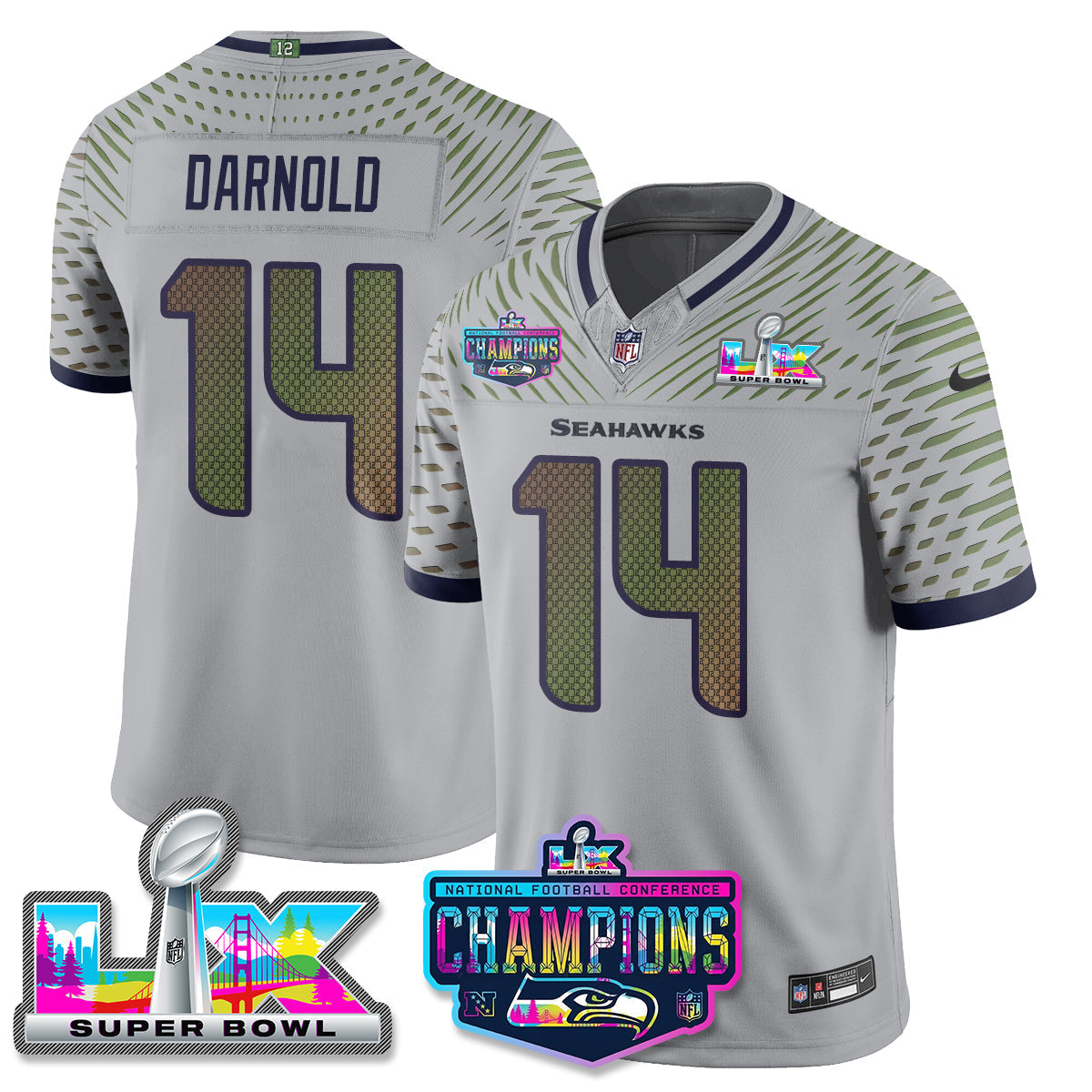 SEA 2025 Vapor Limited Jersey - NFC Champions Limited Patch - All Stitched n10