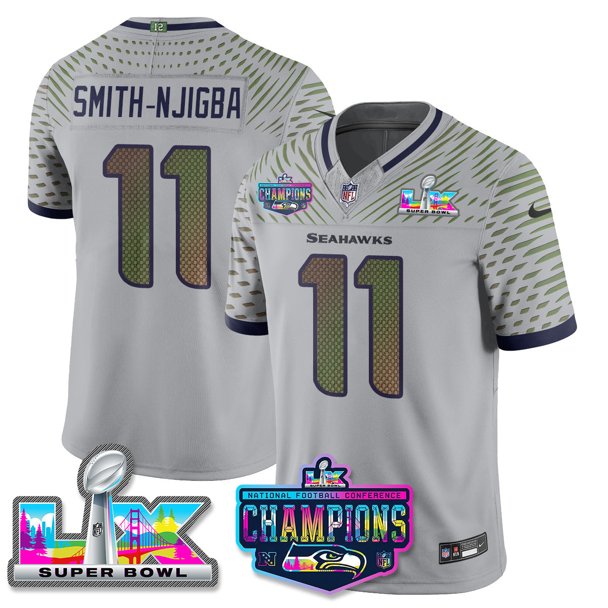 SEA 2025 Vapor Limited Jersey - NFC Champions Limited Patch - All Stitched n10