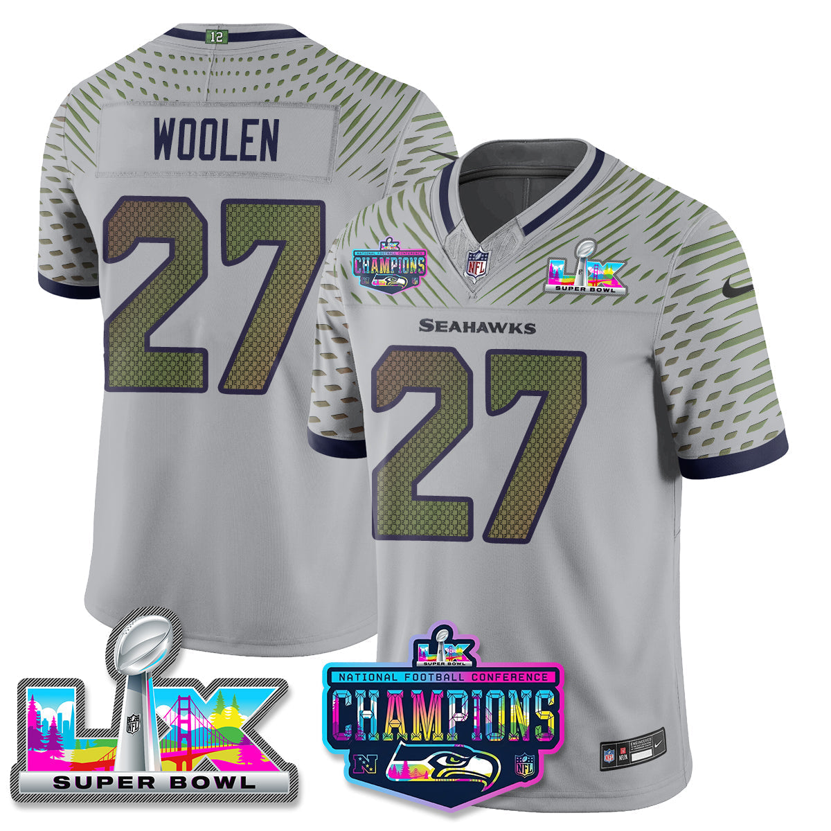 SEA 2025 Vapor Limited Jersey - NFC Champions Limited Patch - All Stitched