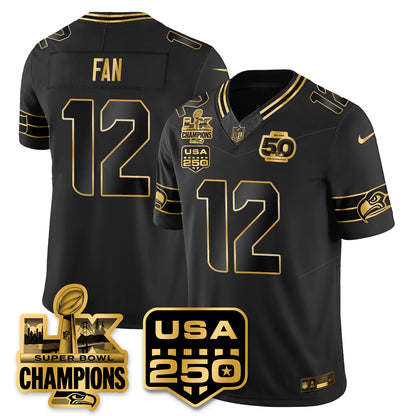 SEA SBLX Champs & US 250th Patch Vapor Limited Jersey - All Stitched