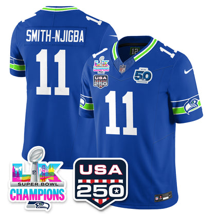 SEA SBLX Champs & US 250th Patch Vapor Limited Jersey - All Stitched
