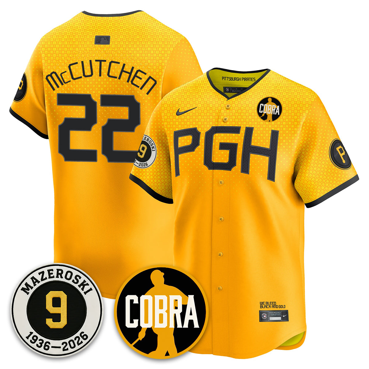 PIT Memories Vapor Limited Jersey - Bill Mazeroski Patch - All Stitched
