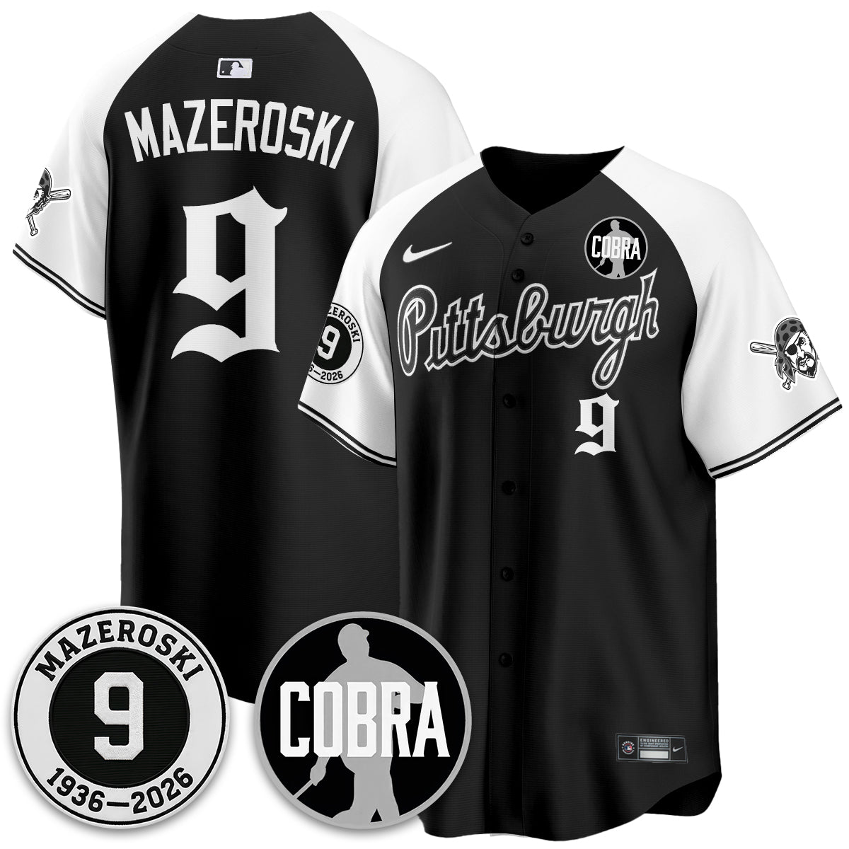 PIT Memories Vapor Limited Gothic Jersey - Bill Mazeroski Patch - All Stitched