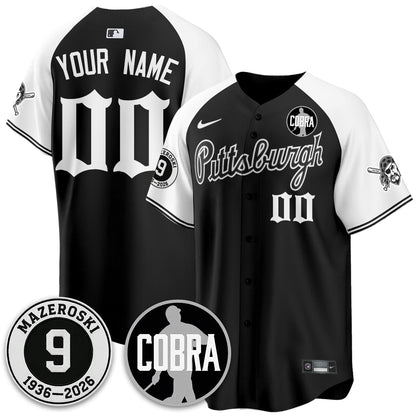PIT Memories Vapor Limited Gothic Custom Jersey - Bill Mazeroski Patch - All Stitched