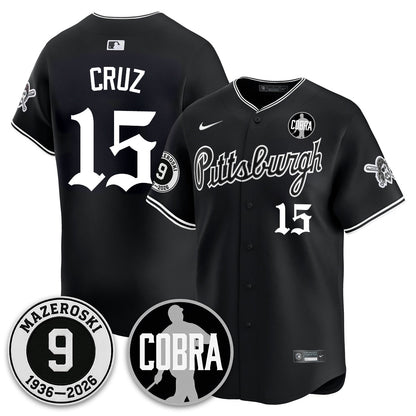 PIT Memories Vapor Limited Gothic Jersey - Bill Mazeroski Patch - All Stitched