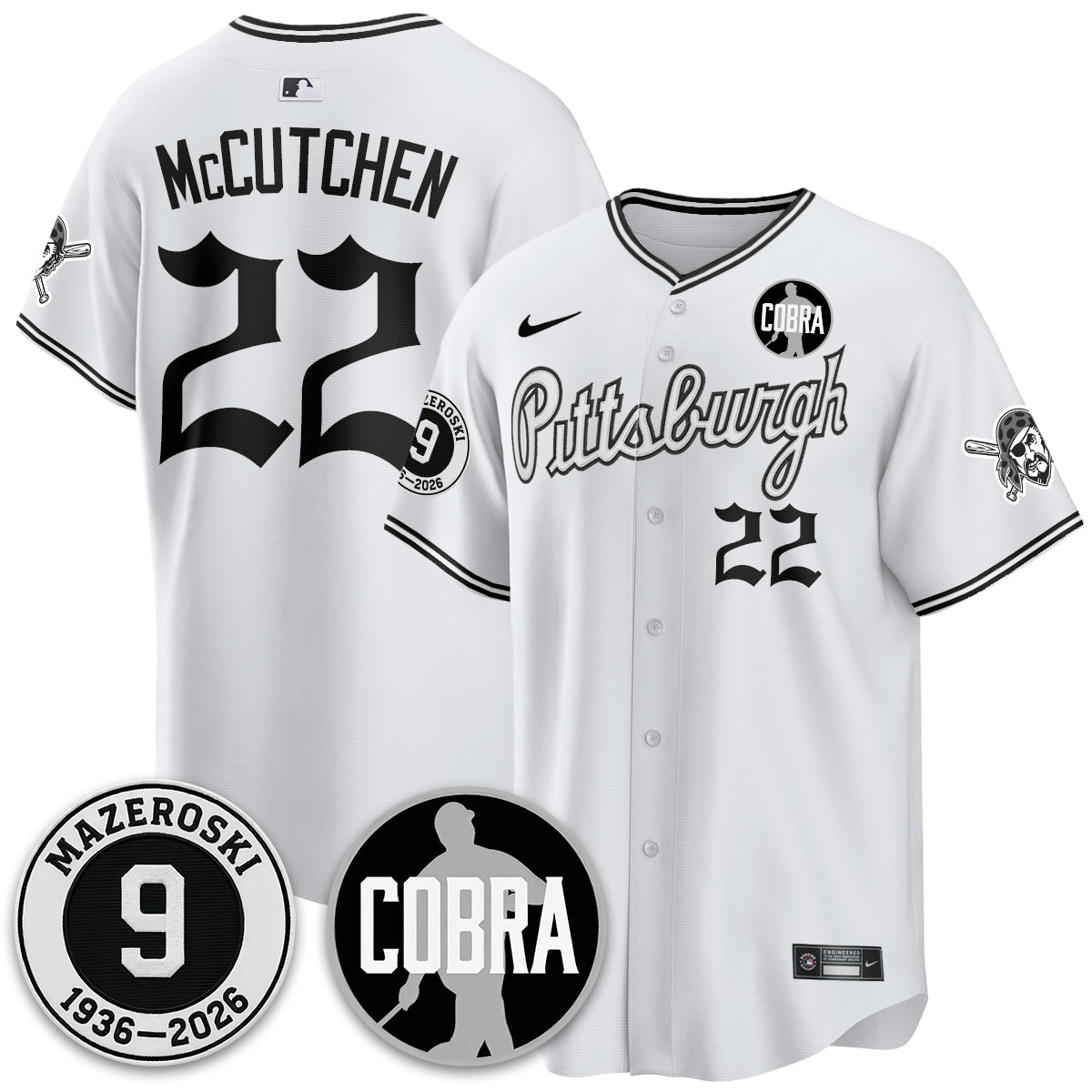 PIT Memories Vapor Limited Gothic Jersey - Bill Mazeroski Patch - All Stitched