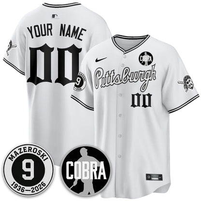 PIT Memories Vapor Limited Gothic Custom Jersey - Bill Mazeroski Patch - All Stitched