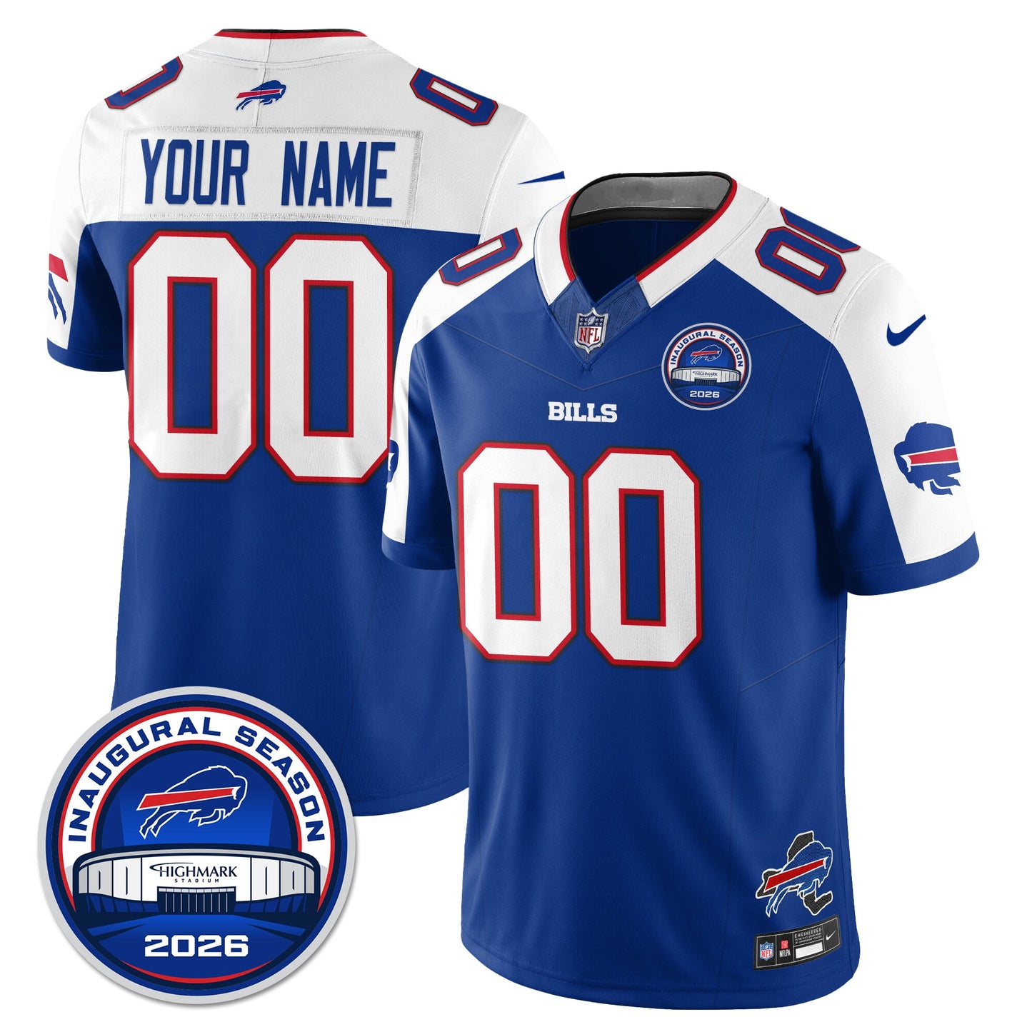 BUF 2026 Inaugural Season Patch Vapor Limited Custom Jersey - All Stitched