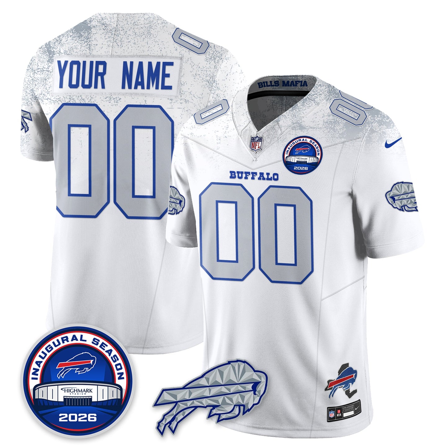 BUF 2026 Inaugural Season Patch Vapor Limited Custom Jersey - All Stitched