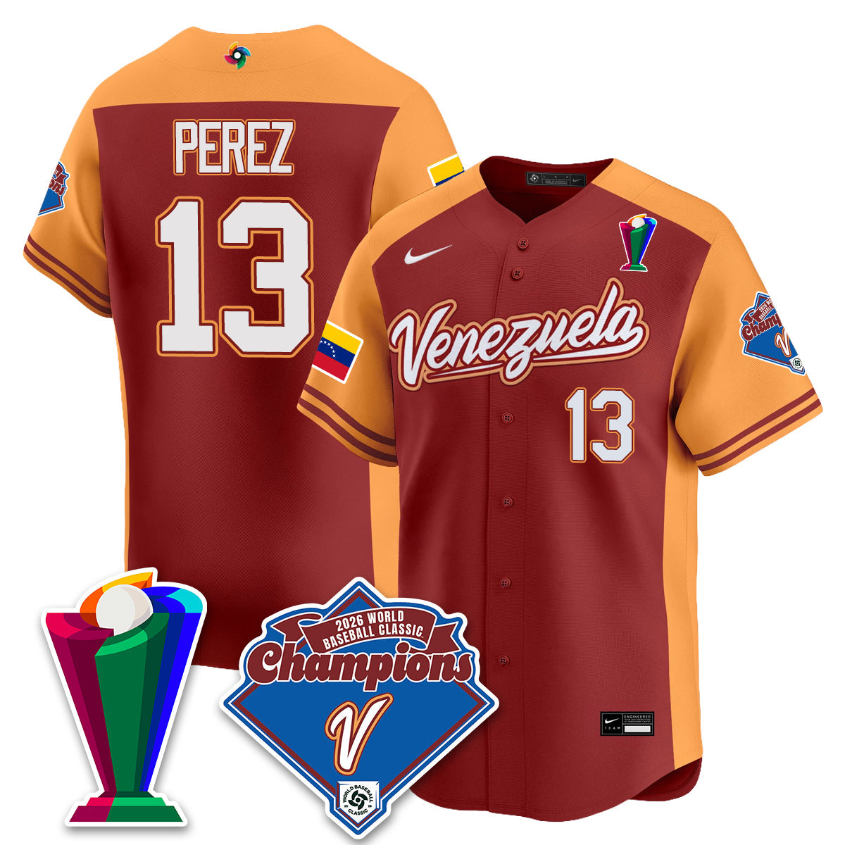 Venezuela Baseball 2026 World Baseball Classic Champions Limited Jersey - All Stitched