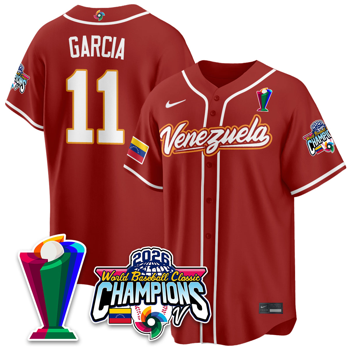 Venezuela Baseball 2026 World Baseball Classic Champions Limited Jersey V2 - All Stitched