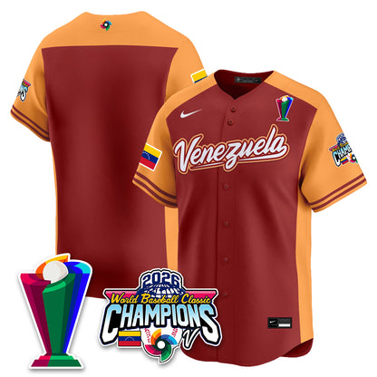 Venezuela Baseball 2026 World Baseball Classic Champions Limited Jersey V2 - All Stitched