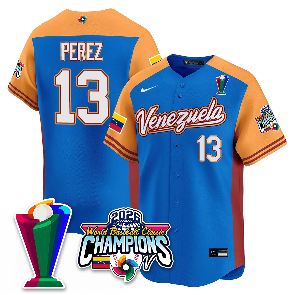 Venezuela Baseball 2026 World Baseball Classic Champions Limited Jersey V2 - All Stitched