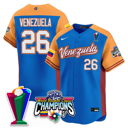 Venezuela Baseball 2026 World Baseball Classic Champions Limited Jersey V2 - All Stitched