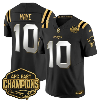 NE 2025 AFC East Champions Gold Vapor Limited Jersey - All Stitched