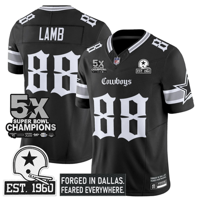 DAL 'Gothic Lone Star Edition' 5x Champions Patch Vapor Limited Jersey - All Stitched