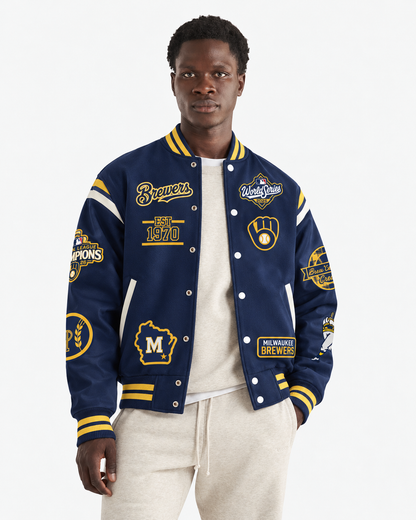MIL NL Champions x Brew Crew Limited Edition Varsity Jacket - Printed (tt)