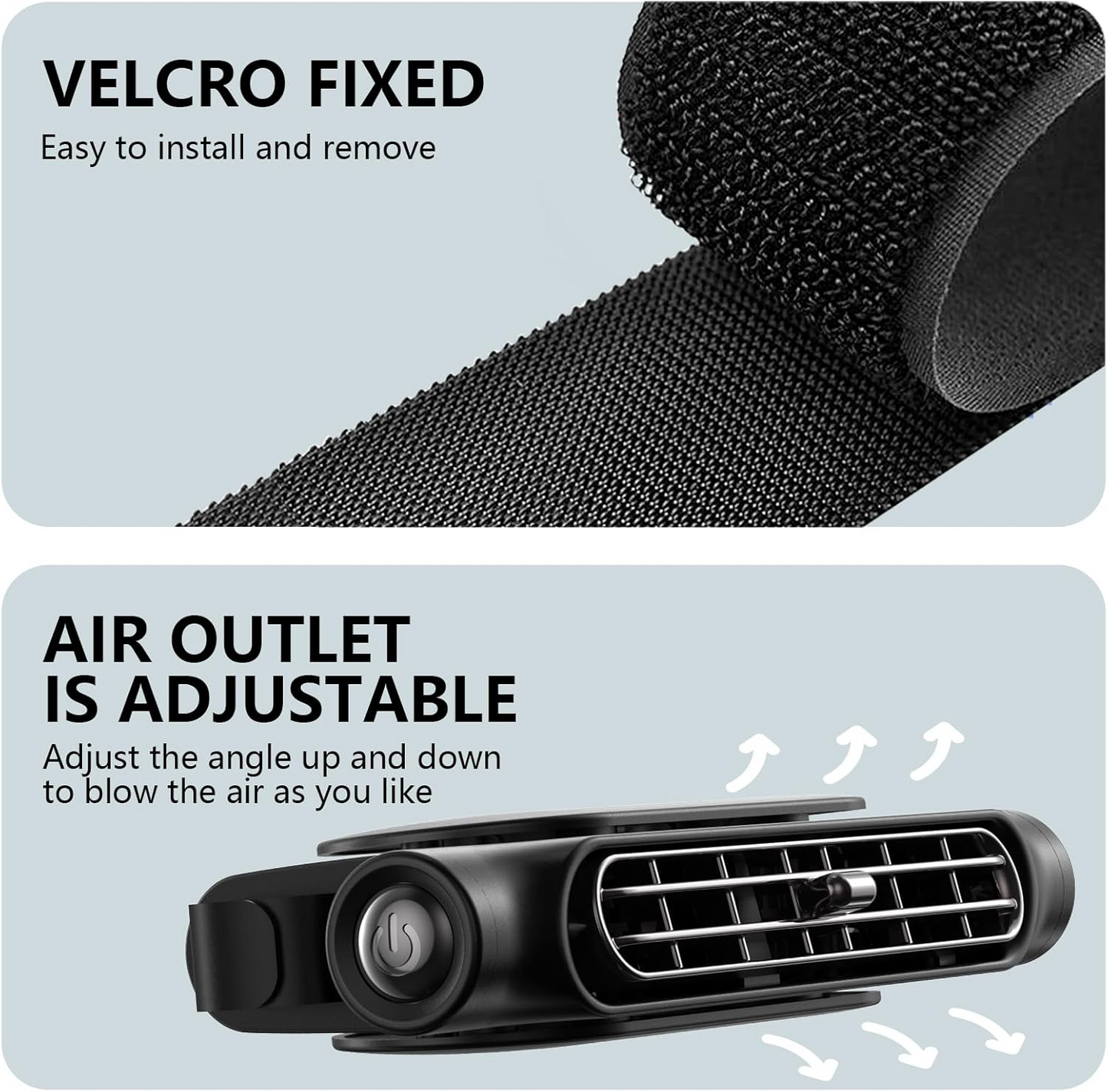 Car Seat Cooling Fan 3 Speeds Adjustable Portable