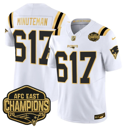 NE 2025 AFC East Champions Gold Vapor Limited Jersey - All Stitched