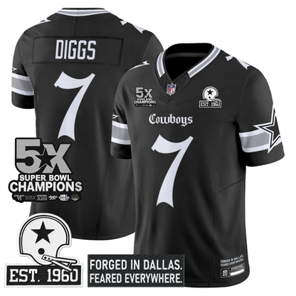 DAL 'Gothic Lone Star Edition' 5x Champions Patch Vapor Limited Jersey - All Stitched
