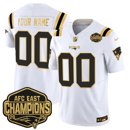 NE 2025 AFC East Champions Gold Vapor Limited Jersey - All Stitched
